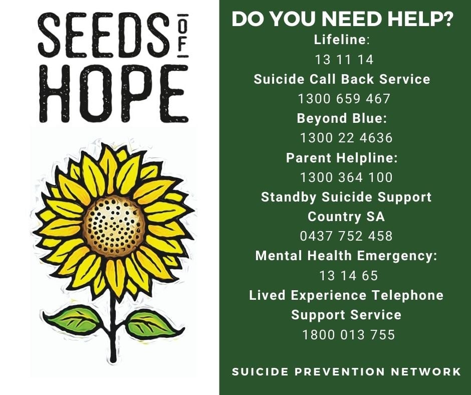 Seeds of Hope Suicide Prevention Network Barossa Cares